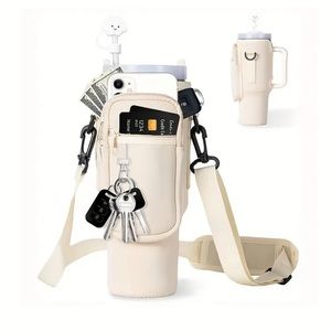 Cream Colored Universal Water Bottle Carrier For 40 Oz Stanley Tumbler